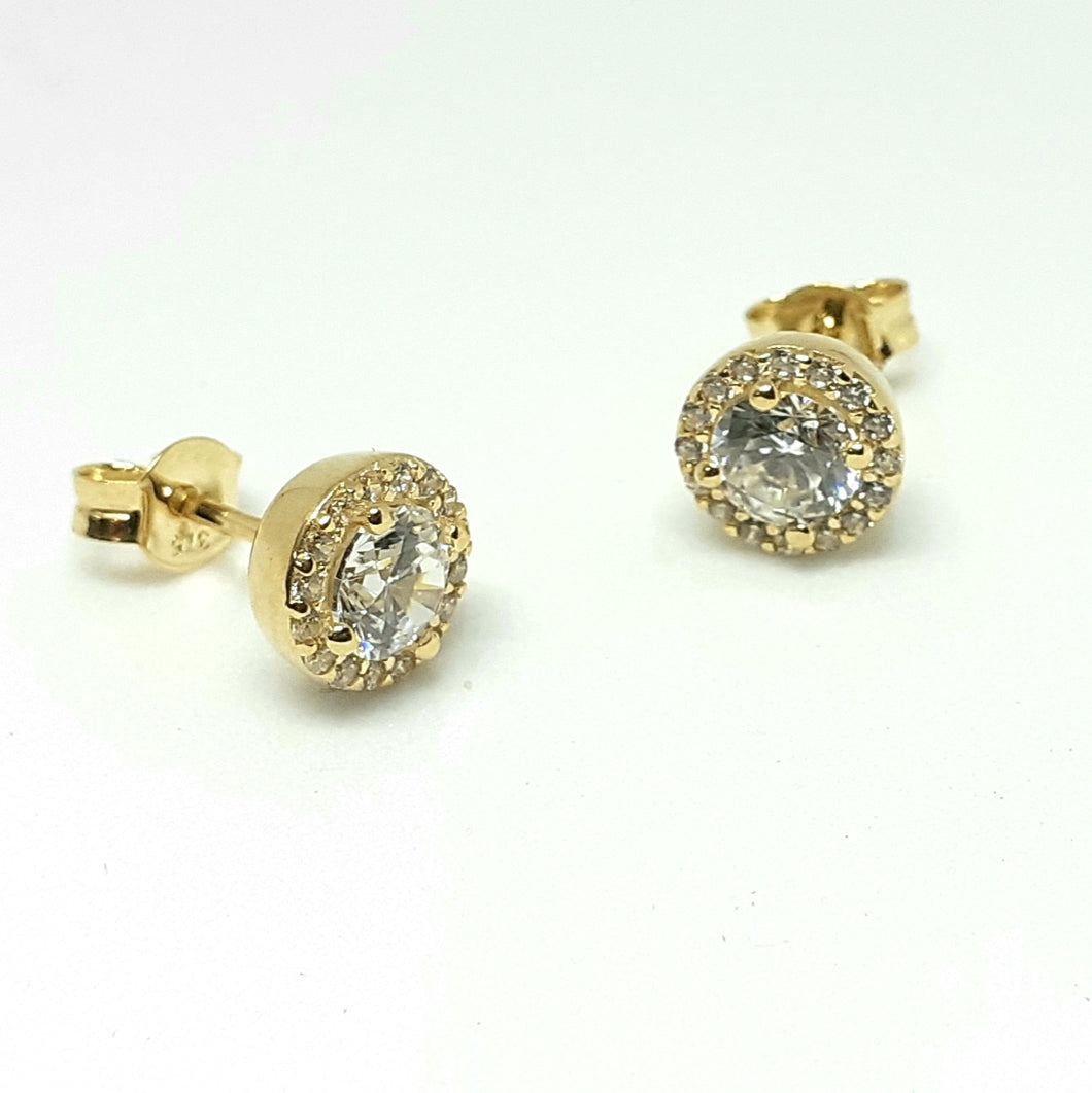 9ct Yellow Gold Hallmarked Stone Set Earrings - Product Code - VX415