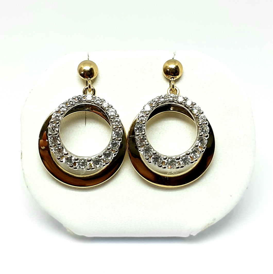 9ct Yellow Gold Hallmarked Stone Set Earrings - Product Code - VX511