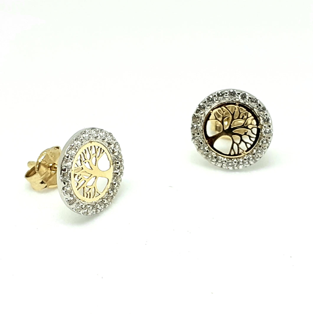 9ct Yellow Gold Hallmarked Stone Set Earrings - Product Code - VX512