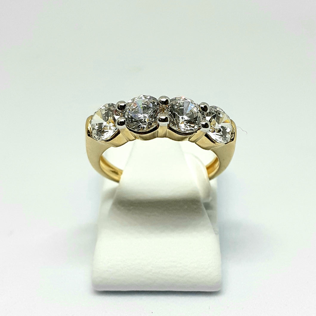 9ct Yellow Gold Hallmarked Stone Set Ring - Product Code - VX417
