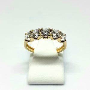 9ct Yellow Gold Hallmarked Stone Set Ring - Product Code - VX466