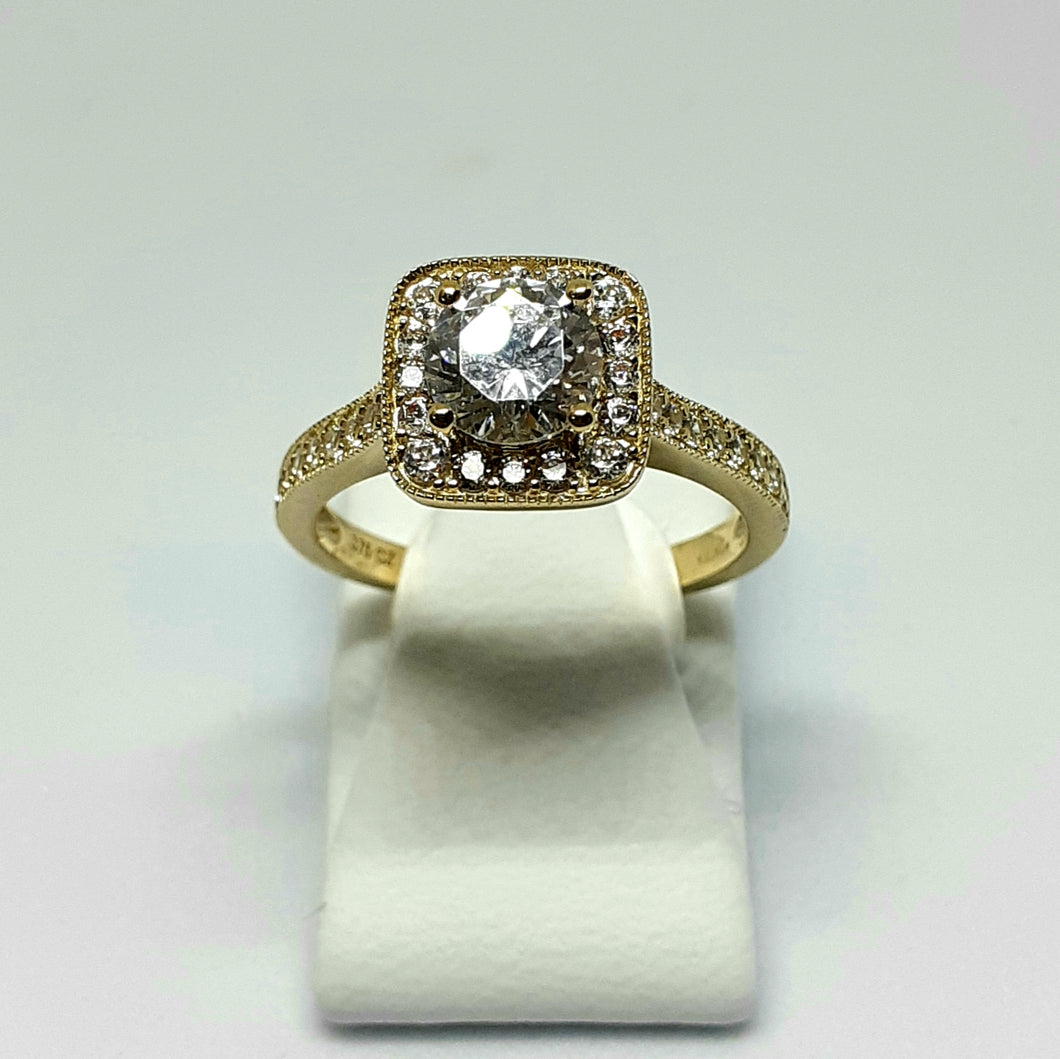 9ct Yellow Gold Hallmarked Stone Set Ring - Product Code - VX468
