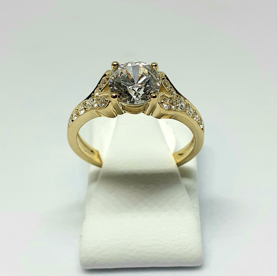 9ct Yellow Gold Hallmarked Stone Set Ring - Product Code - VX469