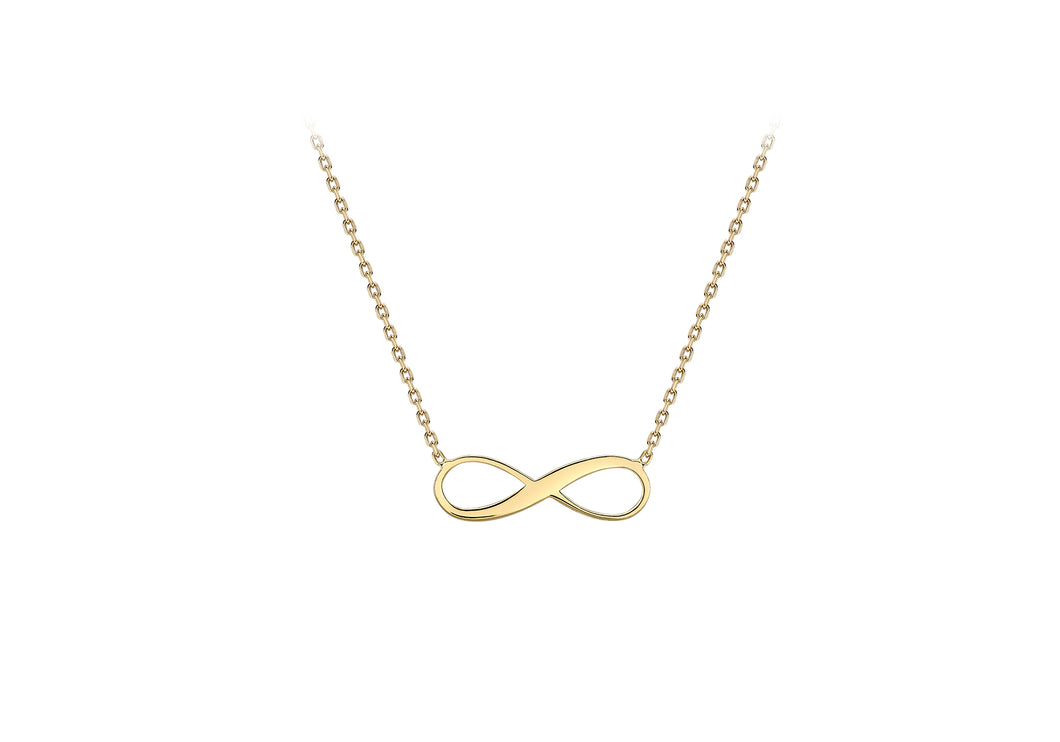 9ct Yellow Gold Infinity Pendant & Adjustable Chain - VX1498