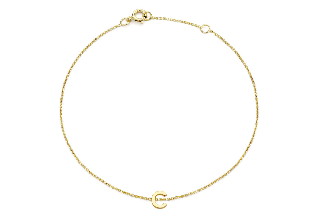 9ct Yellow Gold Initial 'C' Bracelet - Product Code - 1.29.0152