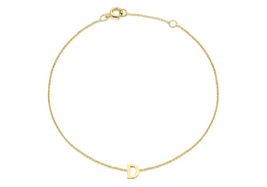 9ct Yellow Gold Initial 'D' Bracelet - Product Code - 1.29.0153