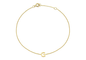 9ct Yellow Gold Initial 'G' Bracelet - Product Code - 1.29.0156