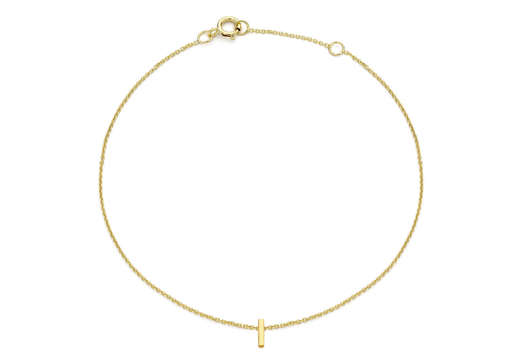 9ct Yellow gold Initial 'I' Bracelet - Product Code - 1.29.0158