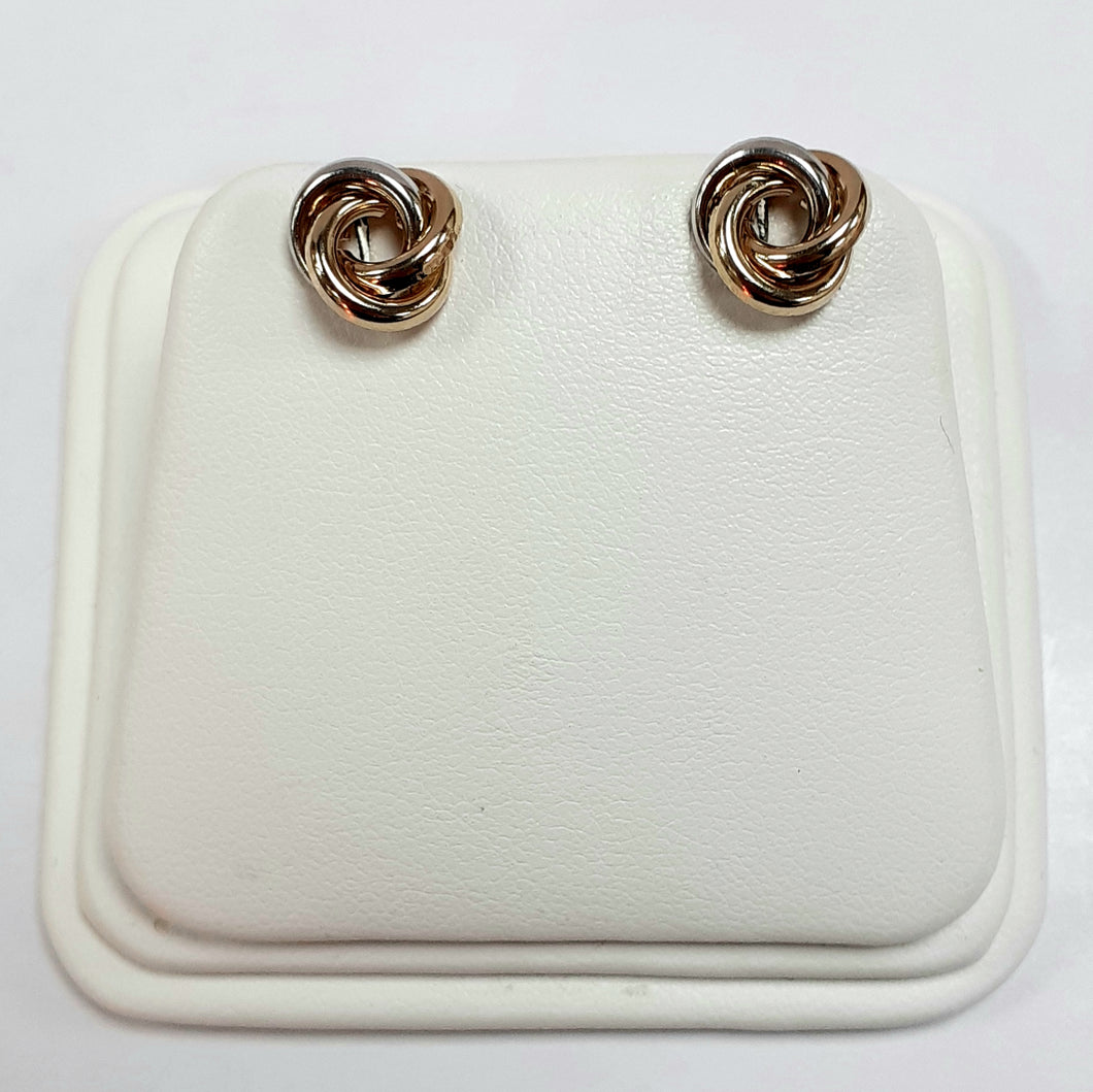 9ct Yellow White & Rose Hallmark Earrings - Product Code - VX828
