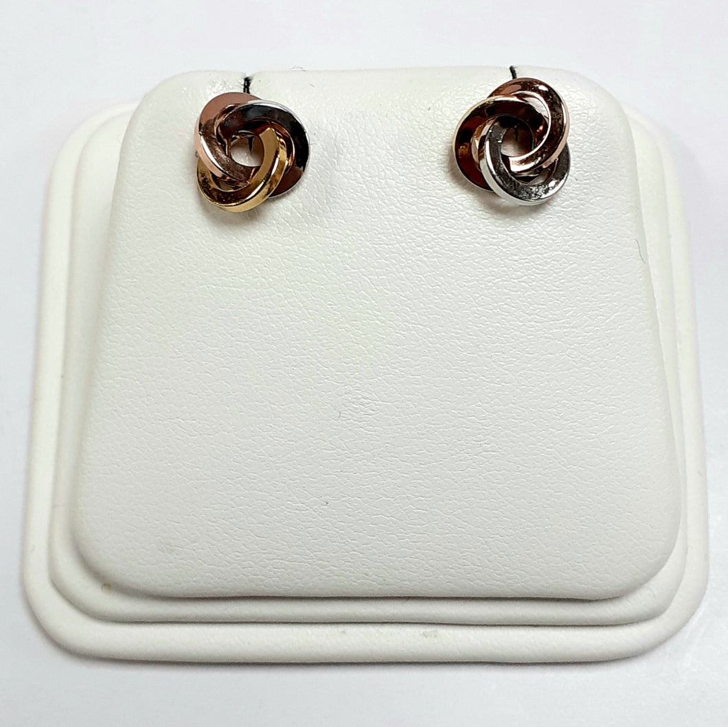 9ct Yellow White & Rose Hallmark Earrings - Product Code - VX842