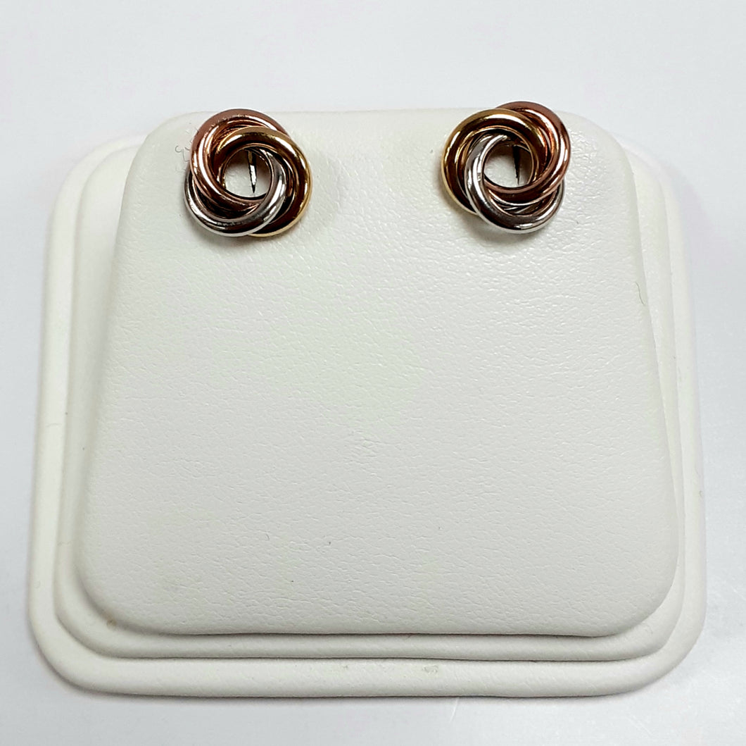 9ct Yellow White & Rose Hallmark Earrings - Product Code - VX844