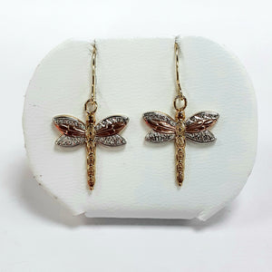 9ct Yellow White & Rose Gold Hallmark Earrings - Product Code - F204
