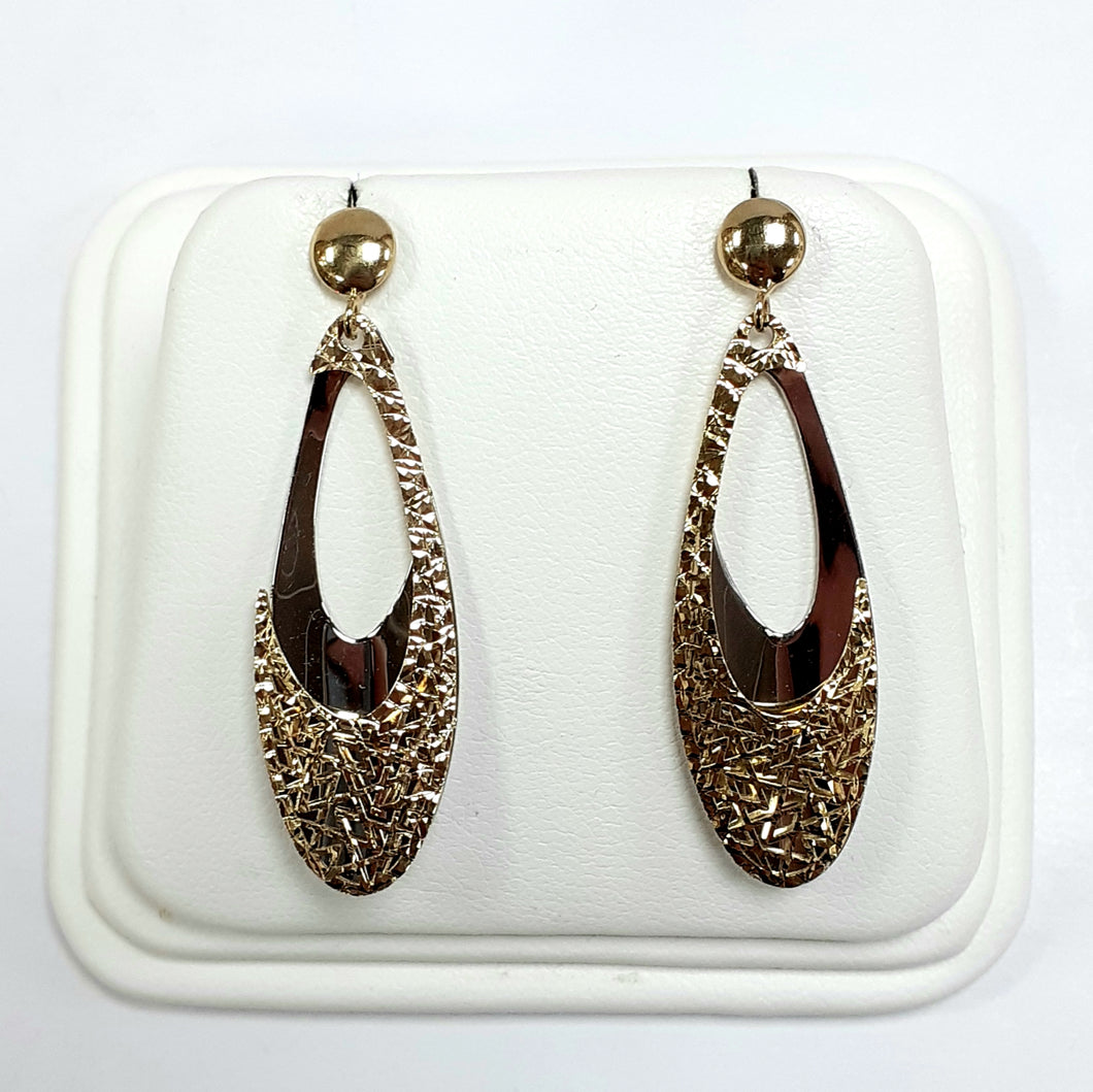 9ct Yellow & White Gold Hallmark Earrings - Product Code - VX59