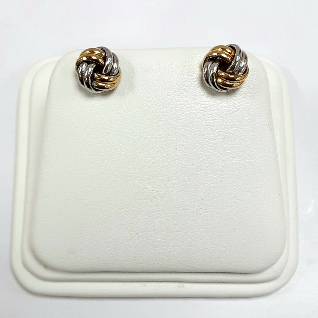 9ct Yellow & White Gold Hallmark Earrings - Product Code - VX62