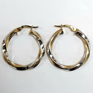 9ct Yellow & White Gold Hallmark Earrings - Product Code - VX811