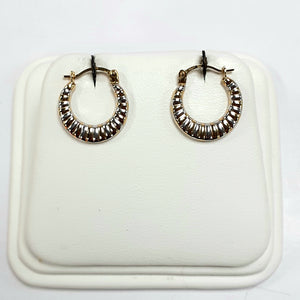 9ct Yellow & White Gold Hallmark Earrings - Product Code - VX813