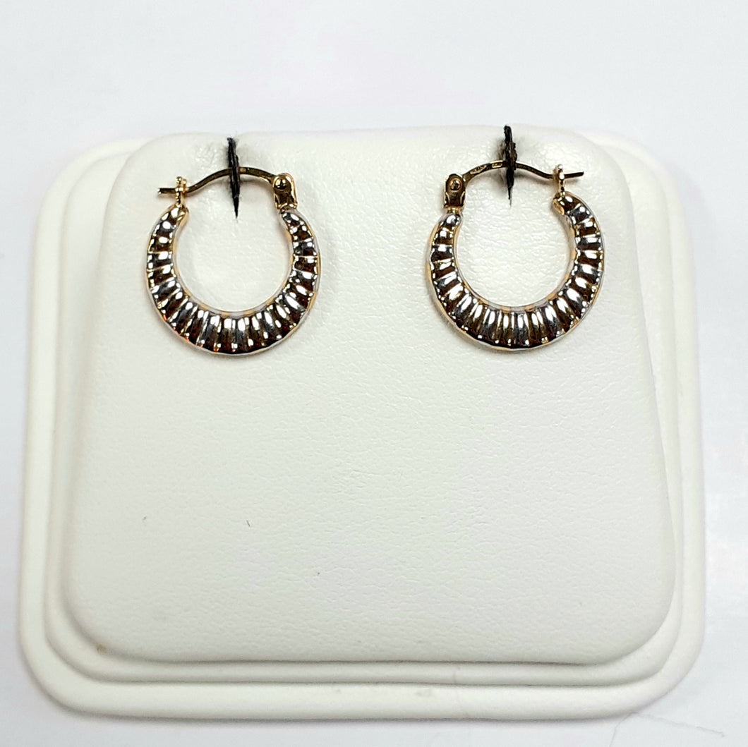 9ct Yellow & White Gold Hallmark Earrings - Product Code - VX813