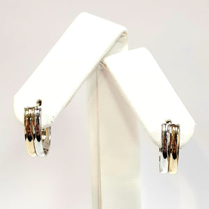 9ct Yellow & White Gold Hallmark Earrings - Product Code - VX819