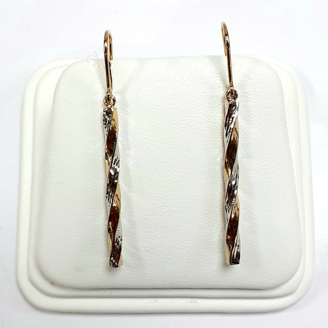 9ct Yellow & White Gold Hallmark Earrings - Product Code - VX826