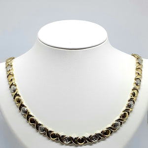 9ct Yellow & White Gold Hallmarked 17" Necklet - Product Code - VX637