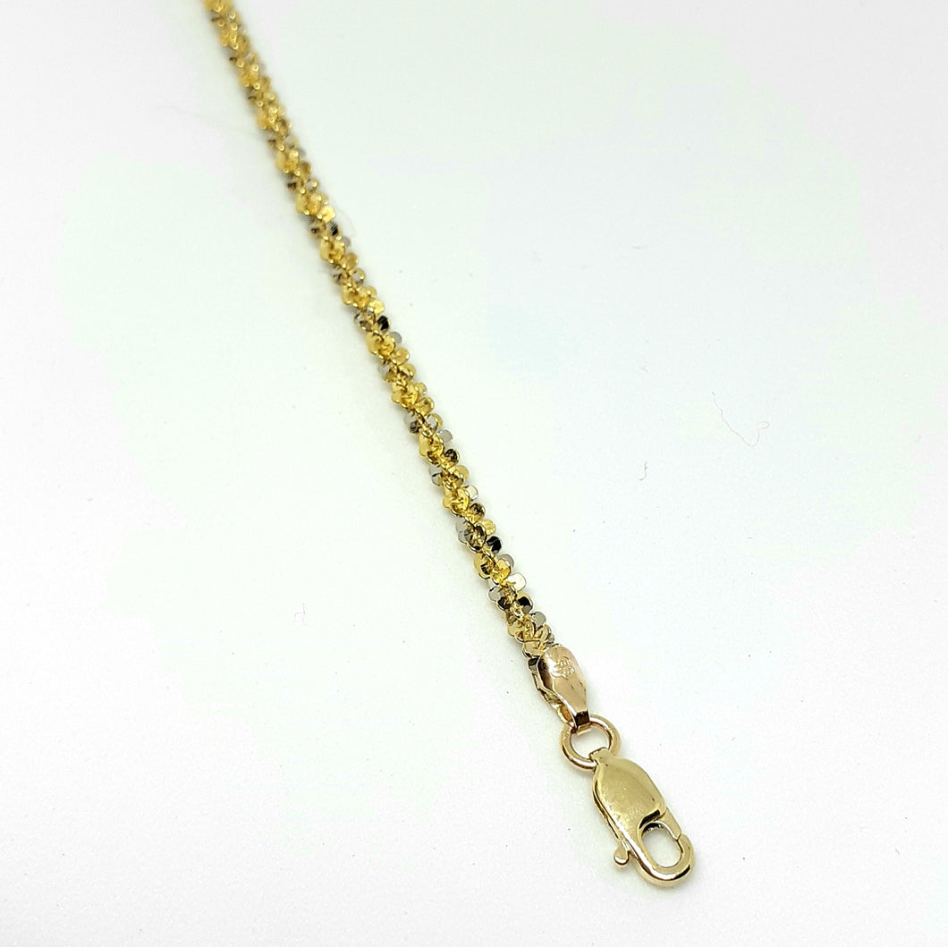 9ct Yellow & White  Gold Hallmarked Bracelet - Product Code - VX478