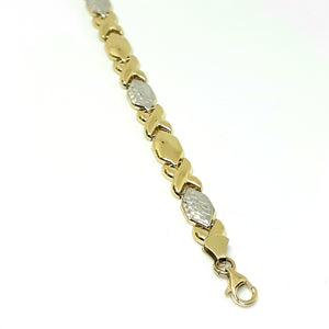 9ct Yellow & White Gold Hallmarked Bracelet - Product Code - VX479