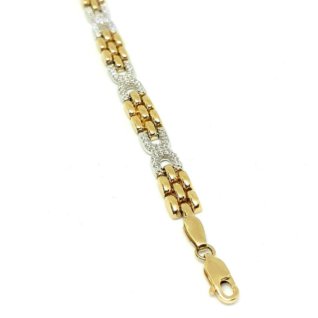 9ct Yellow & White Gold Hallmarked Bracelet - Product Code - VX482
