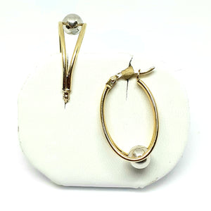 9ct Yellow & White Gold Hallmarked Hoop Earrings - Product Code - VX501