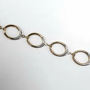 9ct Yellow & White Gold Hallmarked Ladies Bracelet - Product Code - C812