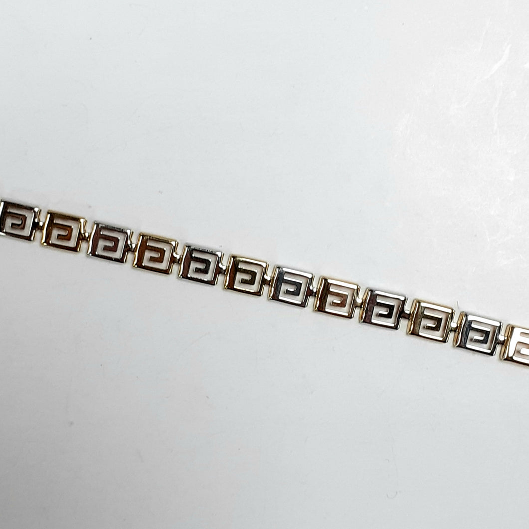 9ct Yellow & White Gold Hallmarked Ladies Bracelet - Product Code - VX54