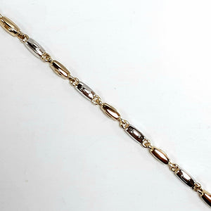 9ct Yellow & White Gold Hallmarked Ladies Bracelet - Product Code - VX55
