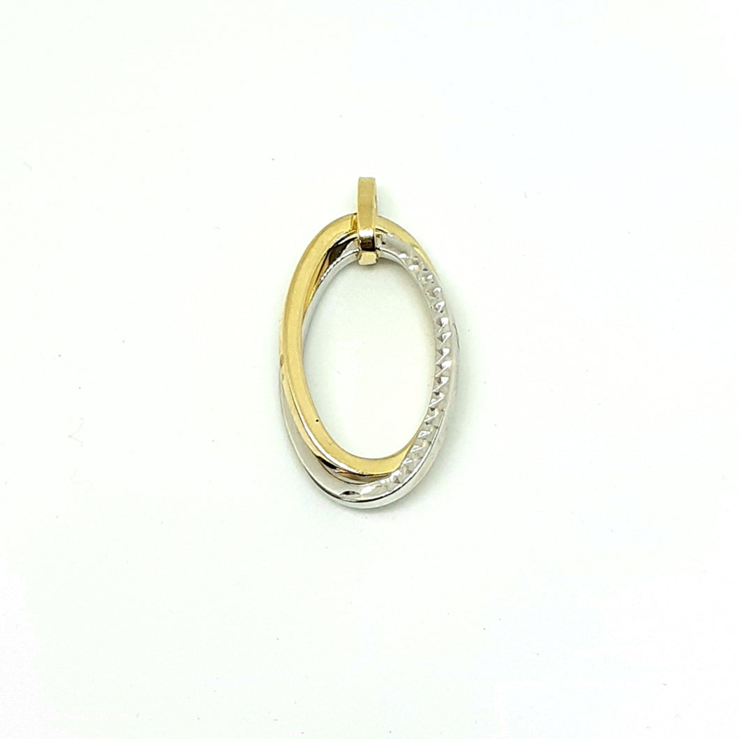 9ct Yellow & White Gold Hallmarked Pendant - Product Code - VX518