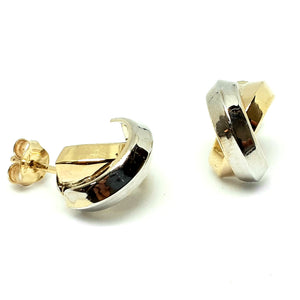 9ct Yellow, White Gold Hallmarked Stud Earrings - Product Code - VX508