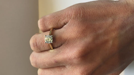 Diamond Yellow Gold Solitaire Ring video