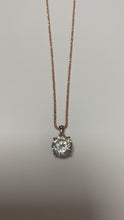 Load and play video in Gallery viewer, Rose Coloured Cubic Zirconia Pendant &amp; Adjustable Chain - Product Code - VX271 &amp; VX811
