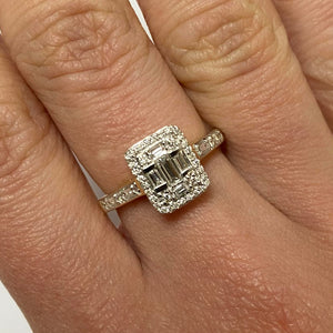 Baguette & Round Cut Diamond Ring - Product Code - R106