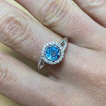 Load image into Gallery viewer, Blue Topaz &amp; Diamond Ring - Product Code - A890

