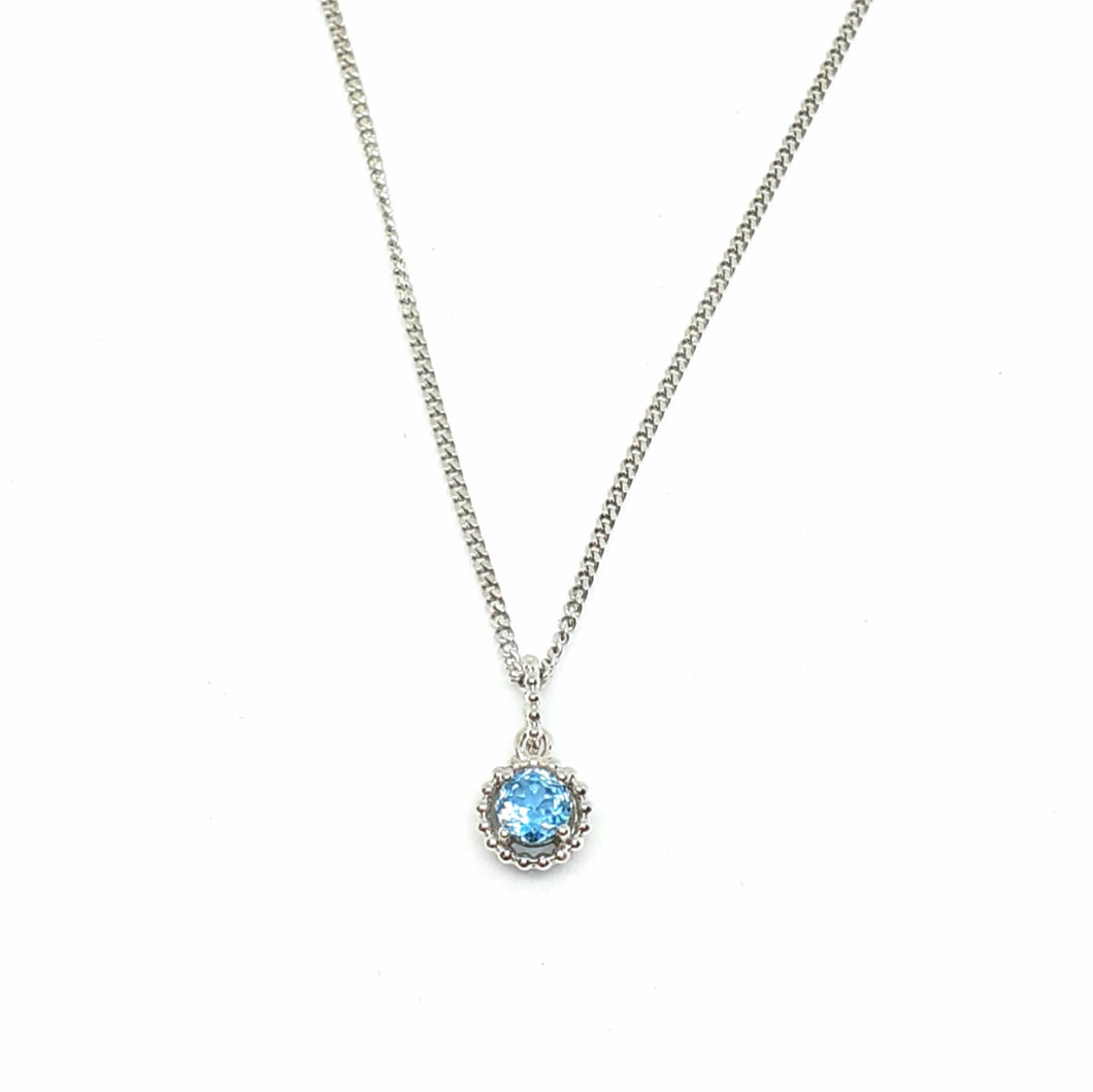 Blue Topaz Silver Hallmarked Pendant - Product Code - A604