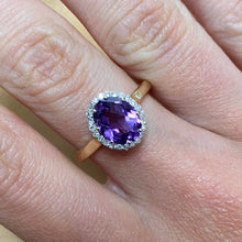 Load image into Gallery viewer, Amethyst &amp; Diamond Ring - Product Code - A891
