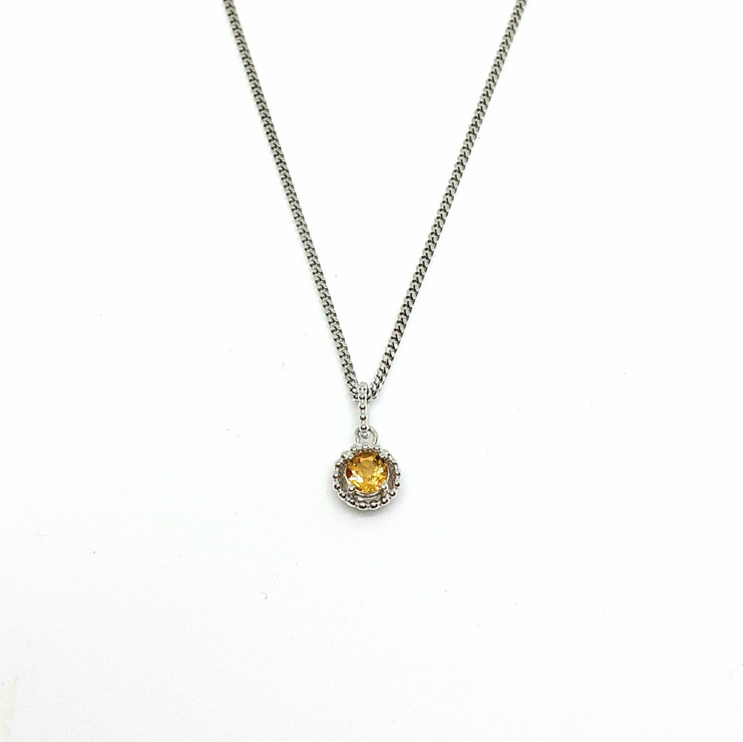 Citrine Silver Hallmarked Pendant - Product Code - A605