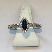Load image into Gallery viewer, Diamond and Sapphire White Gold Designer Ring
