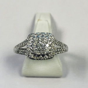 Diamond White Gold Square Shaped Ring - Product Code - G473
