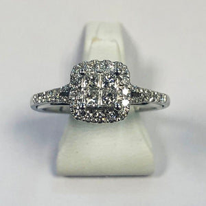 Diamond White Gold Princess Round Cut Ring - Product Code - B422