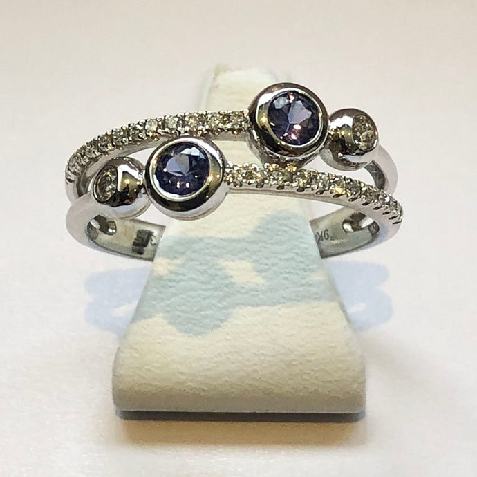 Diamond and Tanzanite White Gold Ring