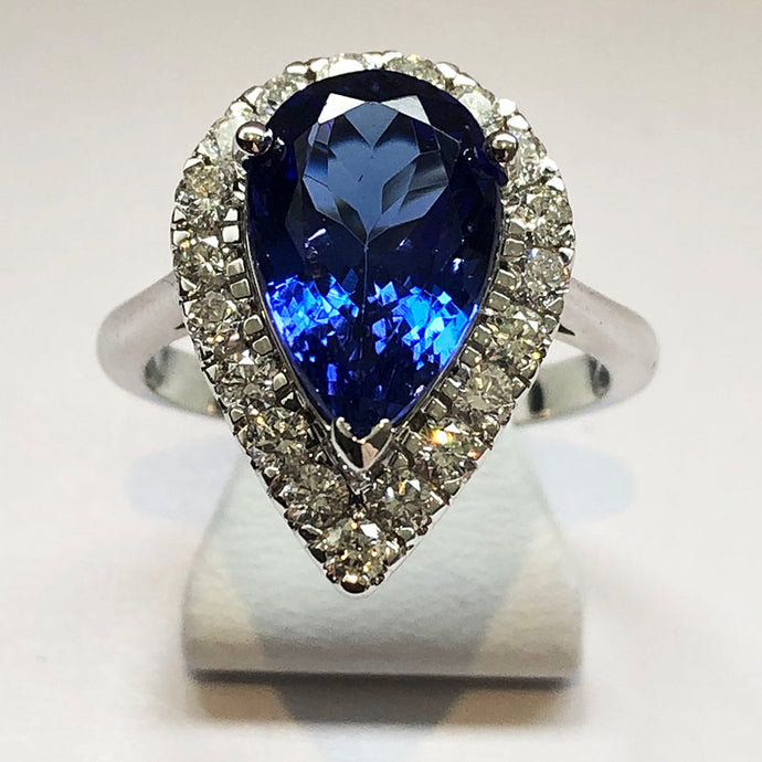 Diamond and Tanzanite White Gold Ring