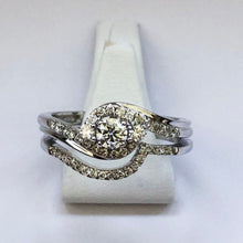 Load image into Gallery viewer, Diamond White Gold Bridal Set - Engagement And Wedding Ring Combo - Product Code - G490
