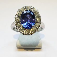 Load image into Gallery viewer, Diamond White Gold Oval Tanzanite Ring
