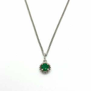 Emerald Silver Hallmarked Pendant - Product Code - A607