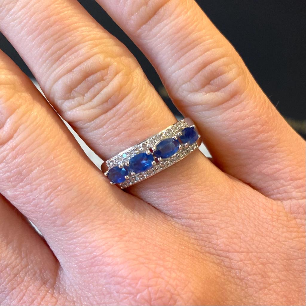 Sapphire & Diamond Band Ring - G762