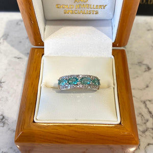 Emerald & Diamond Band Ring - G763